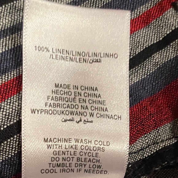 NWOT Ellen Tracy 💯% linen striped sleeveless popover top Split Back Capsule M - Picture 8 of 8